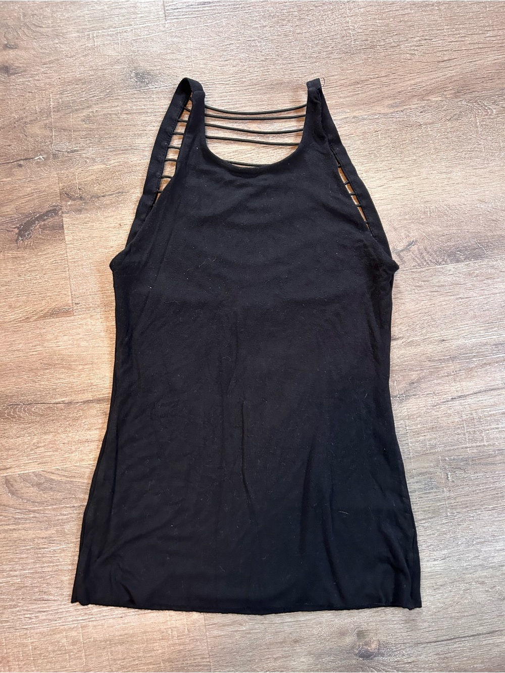 Bailey 44 Tank Top Womens S Black Sleeveless Scoop Neck Strappy Cutout